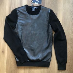 NWT Ralph Lauren Golf merino wool and leather sweater.